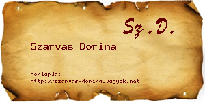 Szarvas Dorina névjegykártya